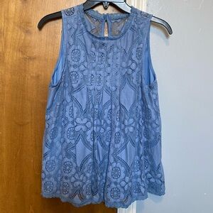 Blue lace top